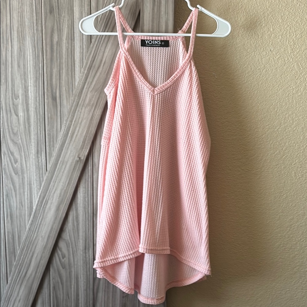 YOINS Pink cold shoulder long sleeves Top